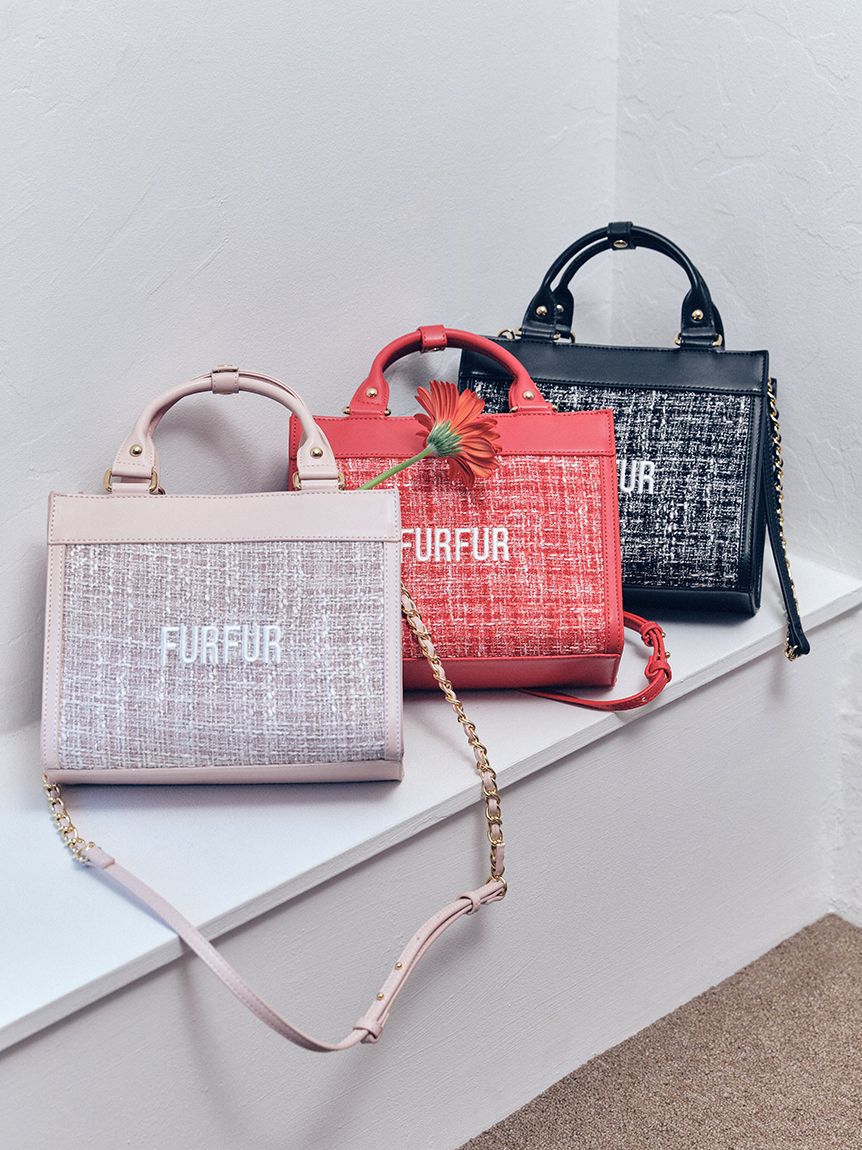 FURFUR「【限定カラー】ツイードロゴトートバッグ」|トートバッグ|