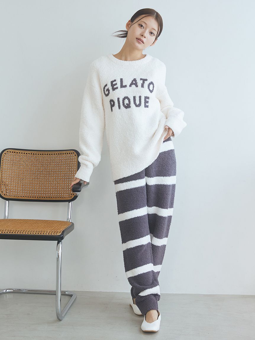 gelato pique「パウダーロゴジャガードプルオーバー＆ロングパンツセット」|ルームウェア|