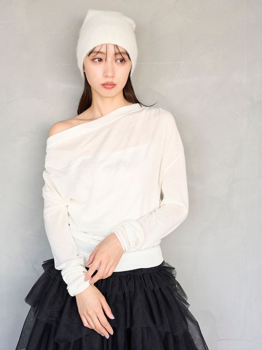 SNIDEL「ドレープニットトップス」|ニット・セーター|