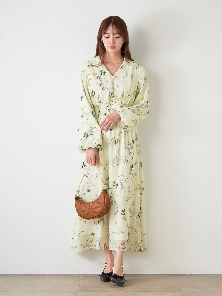 SNIDEL「ウエストシャーリングプリントＯＰ」|ワンピース|