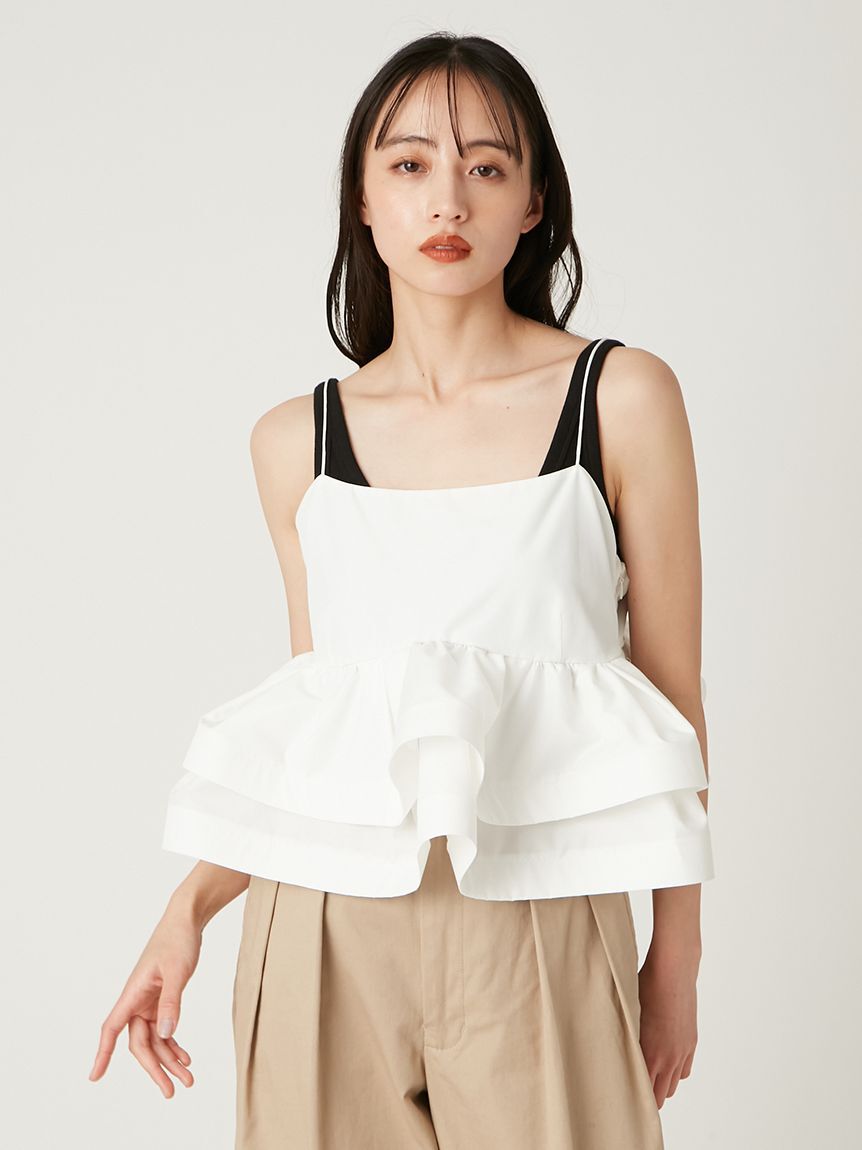 FRAY I.D「ラッフルヘムデザインキャミソール」|キャミソール|