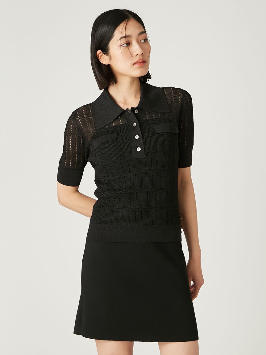 FRAY I.D「アイレットシアーポロニット」|ニット・セーター|