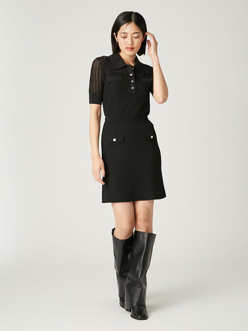 FRAY I.D「アイレットシアーポロニット」|ニット・セーター|