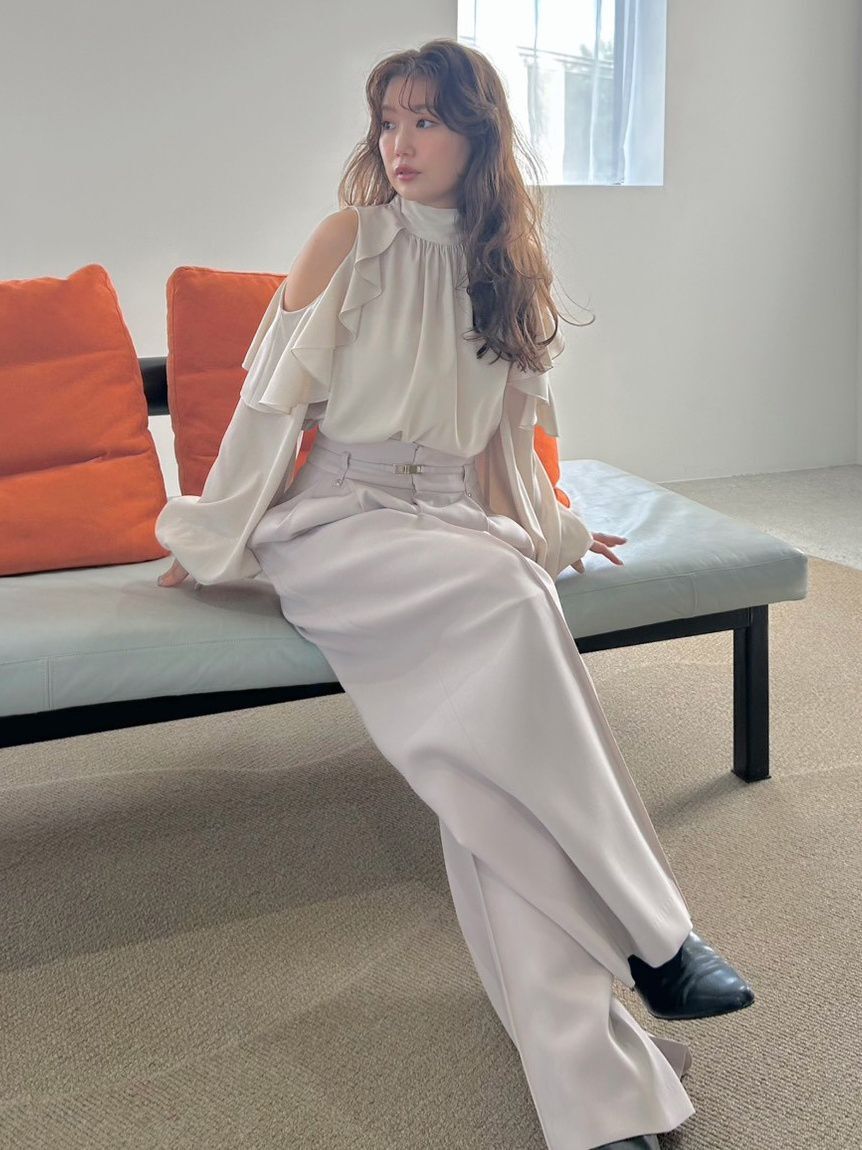 FRAY I.D「【限定カラー】2wayショルダーフリルボウタイブラウス」|シャツ・ブラウス|