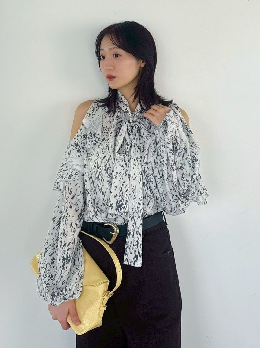 FRAY I.D「【限定カラー】2wayショルダーフリルボウタイブラウス」|シャツ・ブラウス|