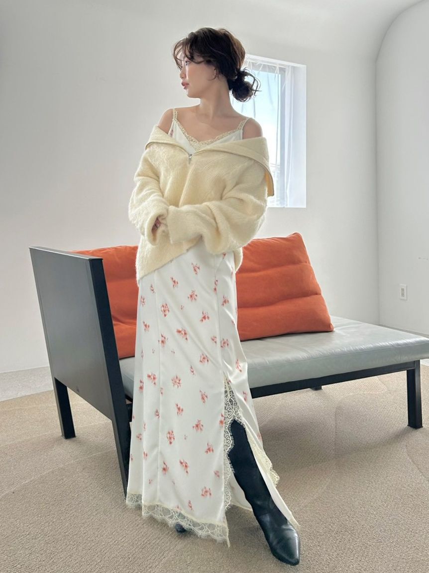 FRAY I.D「【限定カラー】レーストリムキャミワンピース」|ワンピース|