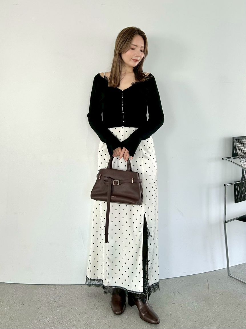 FRAY I.D「【限定カラー】レーストリムキャミワンピース」|ワンピース|