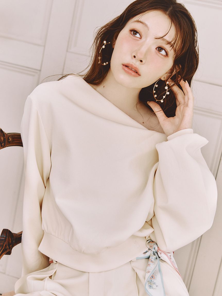LILY BROWN「【WEB限定カラー】ドレープオフショルボンディングスウェット」|スウェット・ジャージ|