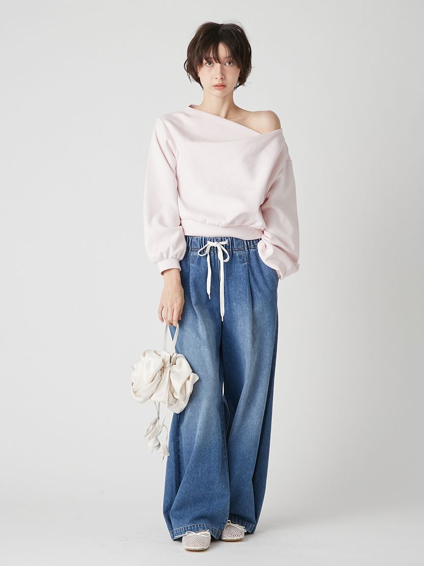 LILY BROWN「【WEB限定カラー】ドレープオフショルボンディングスウェット」|スウェット・ジャージ|