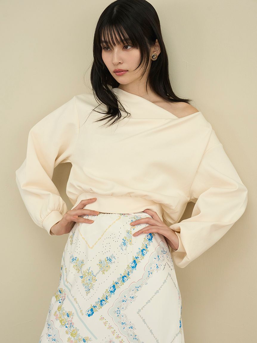 LILY BROWN「【WEB限定カラー】ドレープオフショルボンディングスウェット」|スウェット・ジャージ|