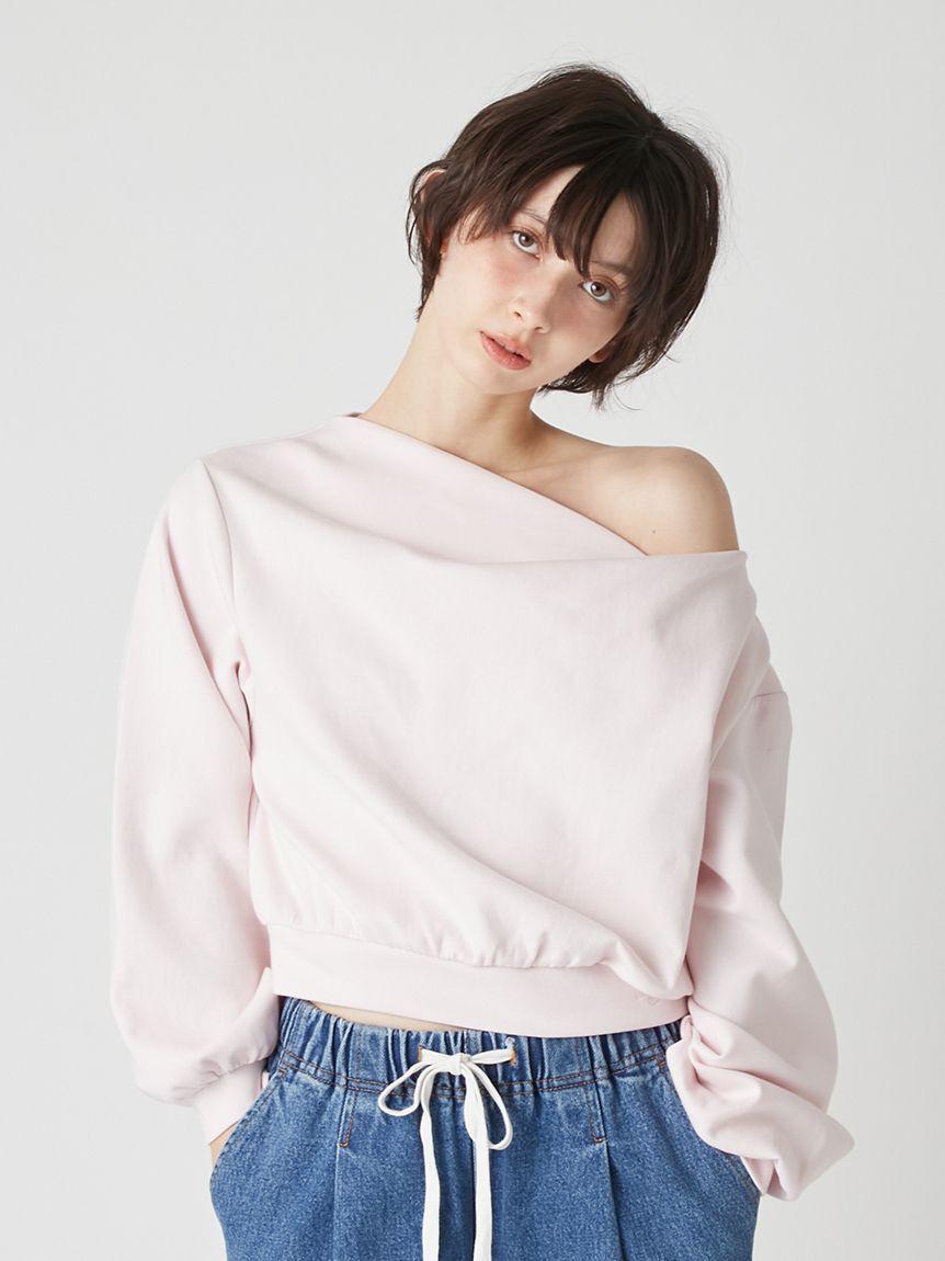 LILY BROWN「【WEB限定カラー】ドレープオフショルボンディングスウェット」|スウェット・ジャージ|