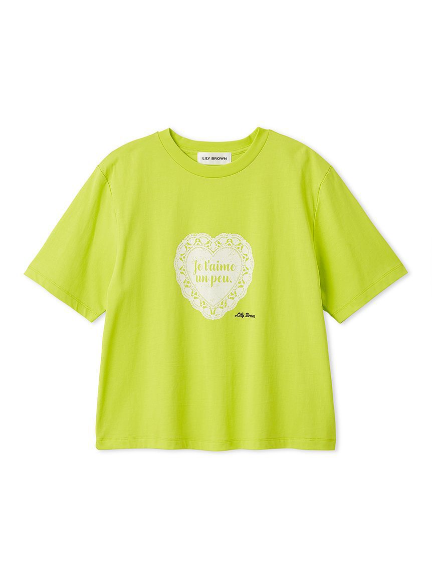 LILY BROWN「ハートモチーフプリントTシャツ」|Tシャツ・カットソー|