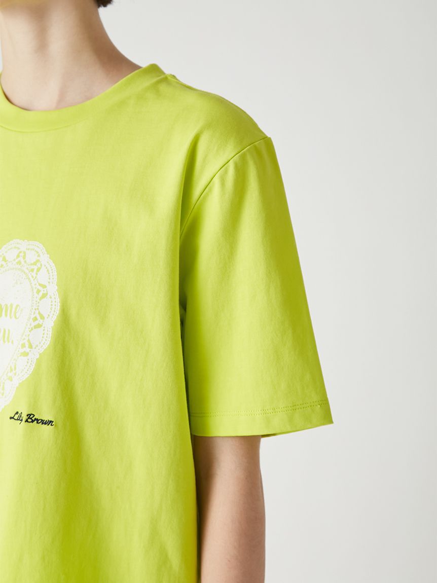 LILY BROWN「ハートモチーフプリントTシャツ」|Tシャツ・カットソー|