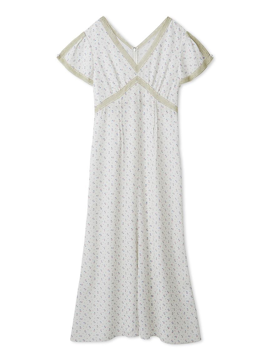 LILY BROWN「ロマンティックレーストリムプリントワンピース」|ワンピース|