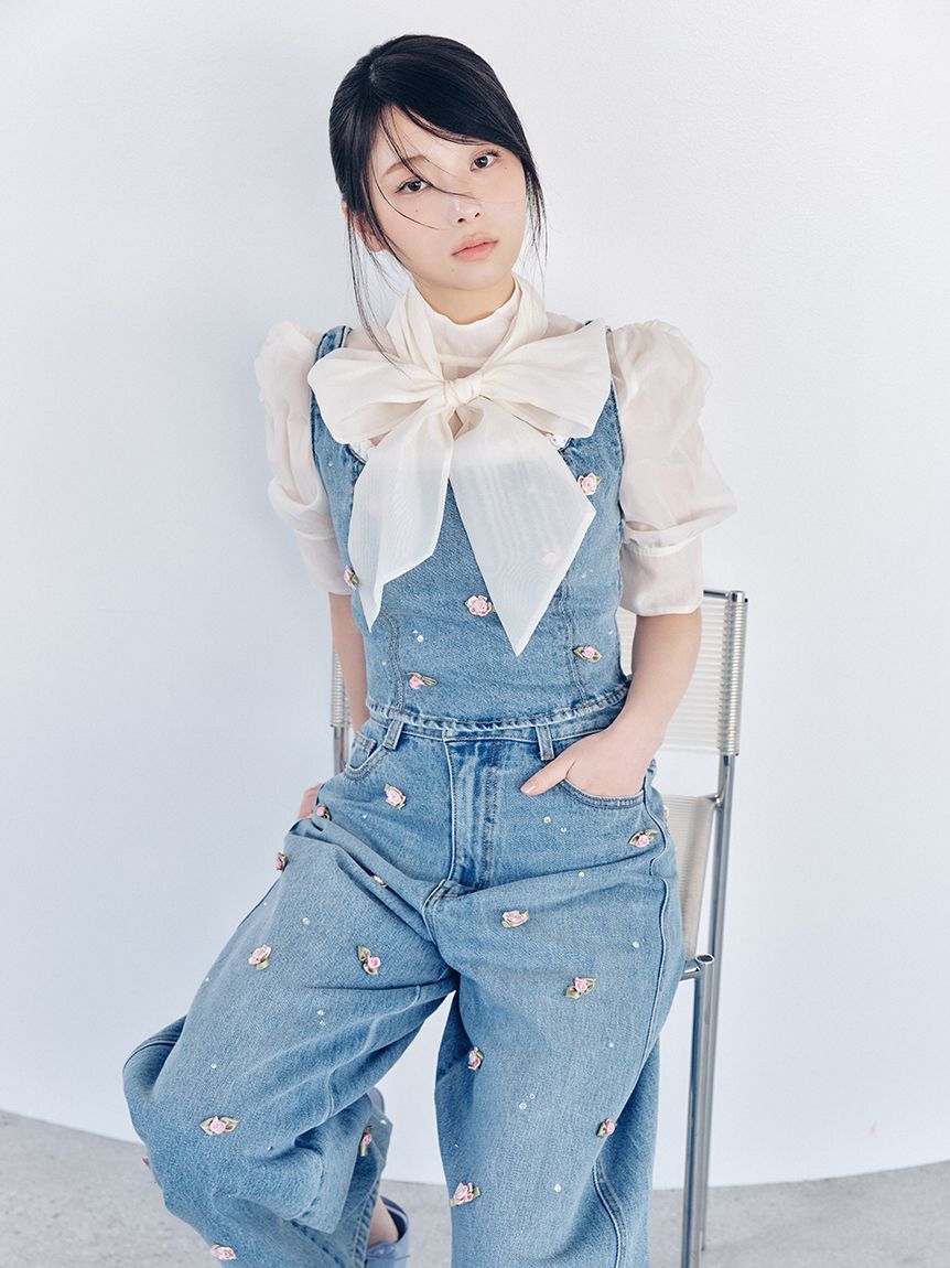 LILY BROWN「【WEB限定00サイズ】[L.B CANDY STOCK]バリエーションビジューデニムパンツ」|デニム|