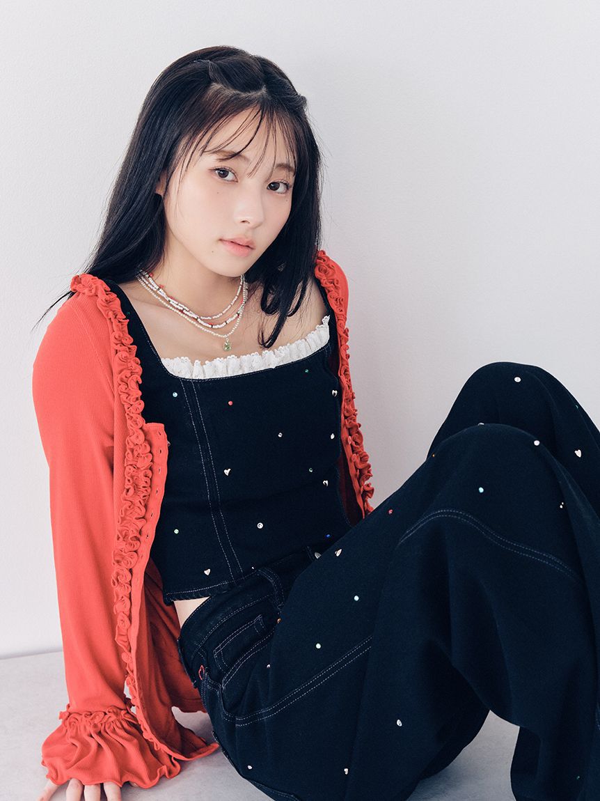 LILY BROWN「【WEB限定00サイズ】[L.B CANDY STOCK]バリエーションビジューデニムパンツ」|デニム|