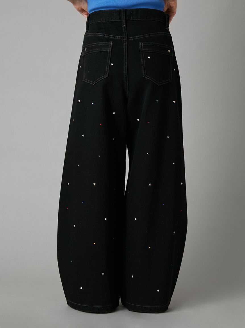 LILY BROWN「【WEB限定00サイズ】[L.B CANDY STOCK]バリエーションビジューデニムパンツ」|デニム|