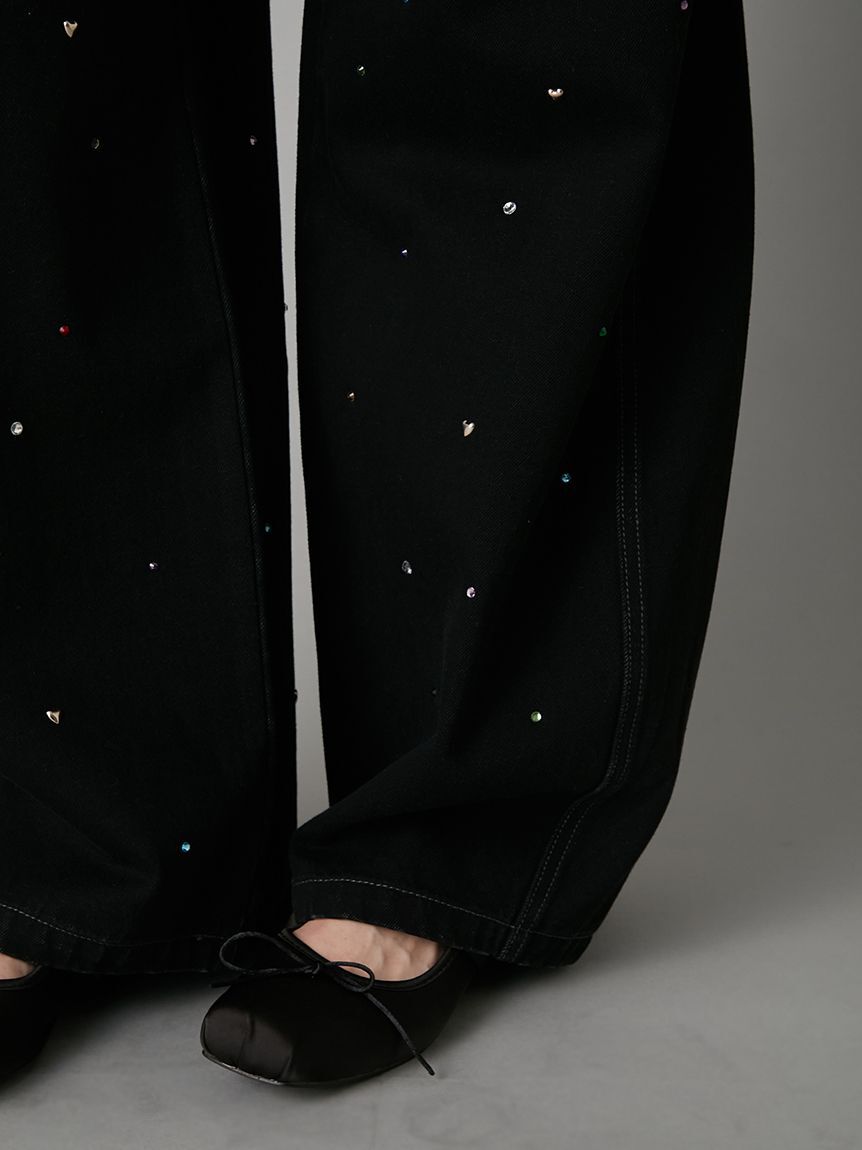 LILY BROWN「【WEB限定00サイズ】[L.B CANDY STOCK]バリエーションビジューデニムパンツ」|デニム|