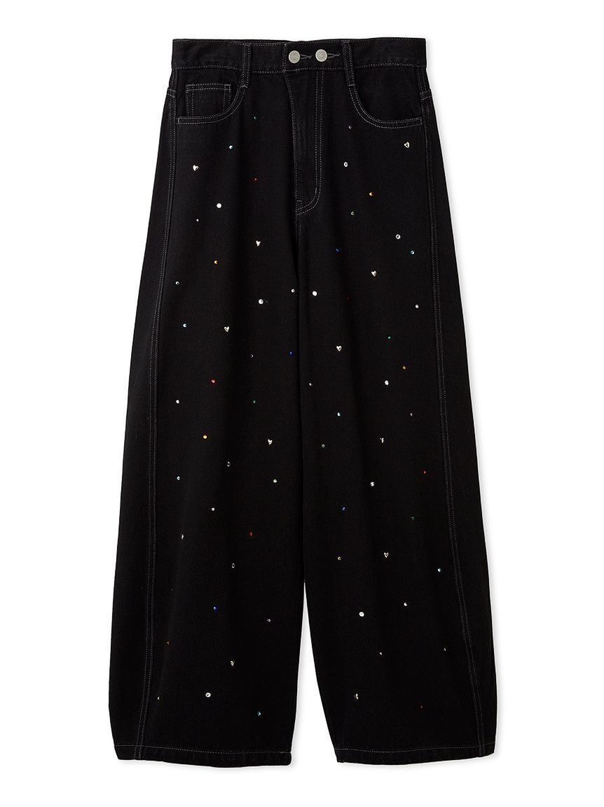 LILY BROWN「【WEB限定00サイズ】[L.B CANDY STOCK]バリエーションビジューデニムパンツ」|デニム|