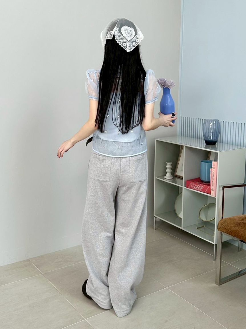 LILY BROWN「[L.B CANDY STOCK]ラウンドカラービジューブラウス」|シャツ・ブラウス|