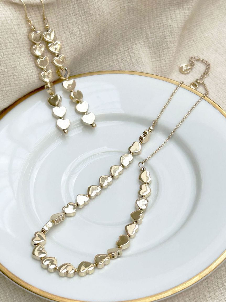 LILY BROWN「メタルハートチェーンハートピアス」|ピアス|