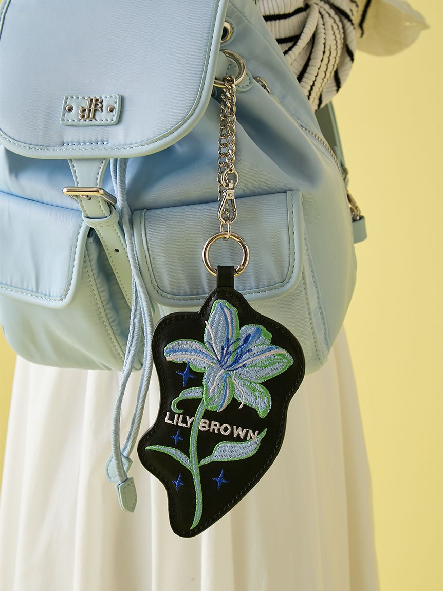 LILY BROWN「エンブロイダリーミラーチャーム」|キーケース|BLK