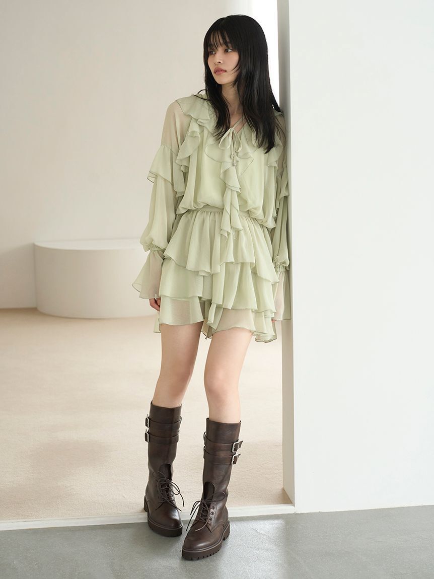 LILY BROWN「レースアップロングブーツ」|ロングブーツ|