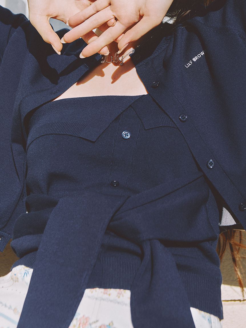 LILY BROWN「レイヤードニットベアトップ」|ニット・セーター|NVY