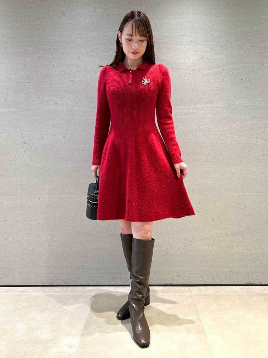 CELFORD「襟付きミニニットワンピース」|ワンピース|