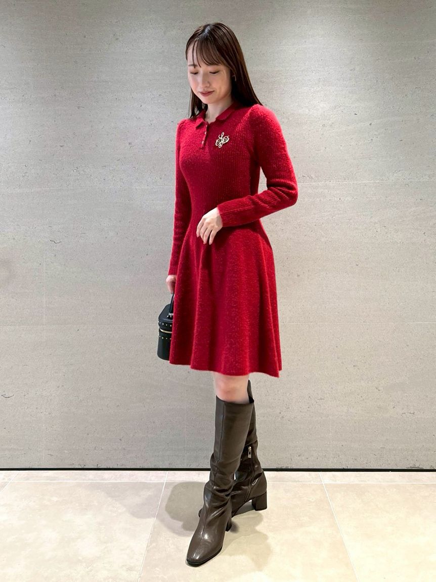CELFORD「襟付きミニニットワンピース」|ワンピース|