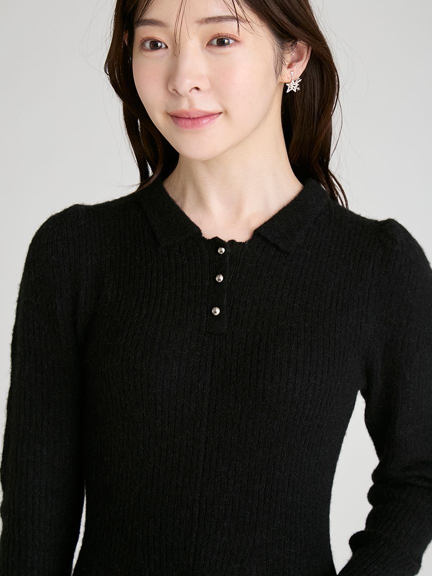 CELFORD「襟付きミニニットワンピース」|ワンピース|