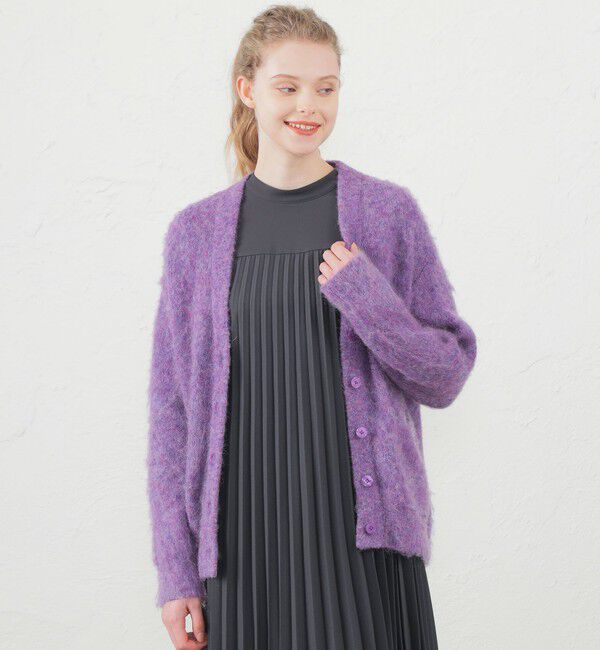 MACKINTOSH PHILOSOPHY「モヘヤシャギーカーディガン」|ニット・セーター|ラベンダー