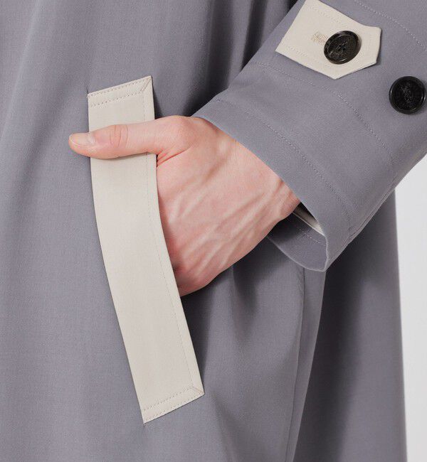  「エアロツイルバイカラーステンカラーコート」|ステンカラーコート|