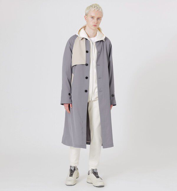  「エアロツイルバイカラーステンカラーコート」|ステンカラーコート|