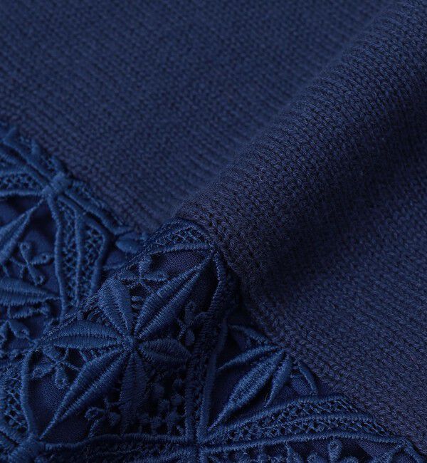  「シルエットレースコンビカーディガン」|ニット・セーター|