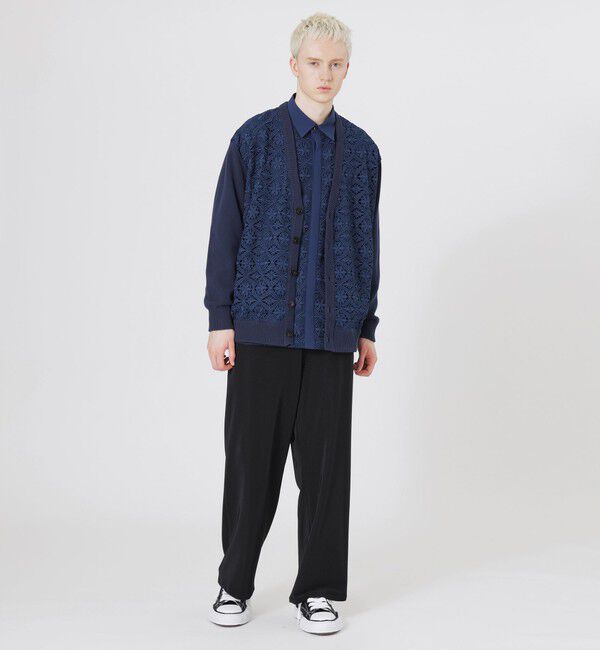  「シルエットレースコンビカーディガン」|ニット・セーター|