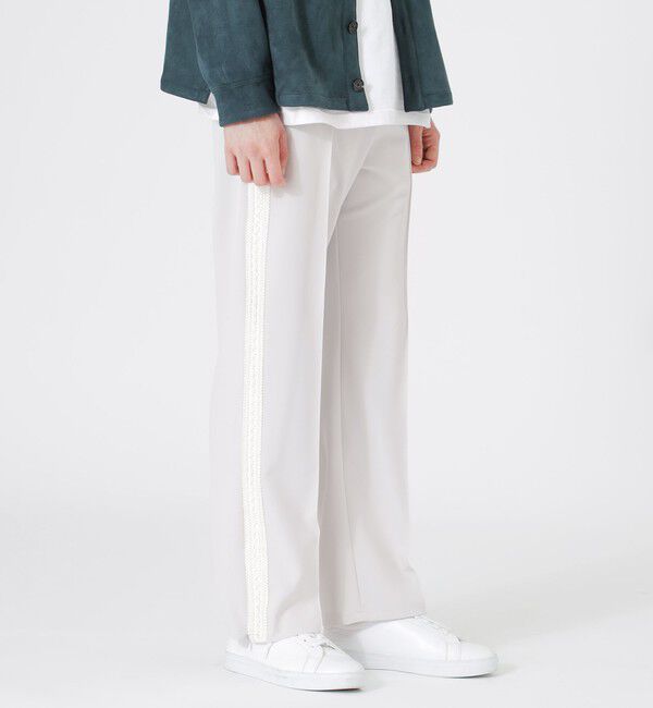  「サイドブレードスリットイージーストレートパンツ」|その他|ホワイト&times;ホワイト