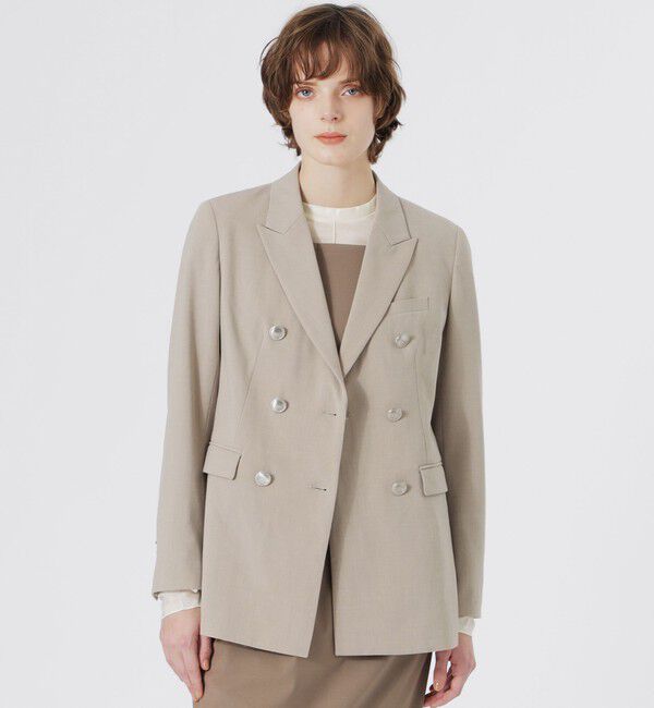  「ダブルブレストブレザー」|テーラードジャケット|ベージュ