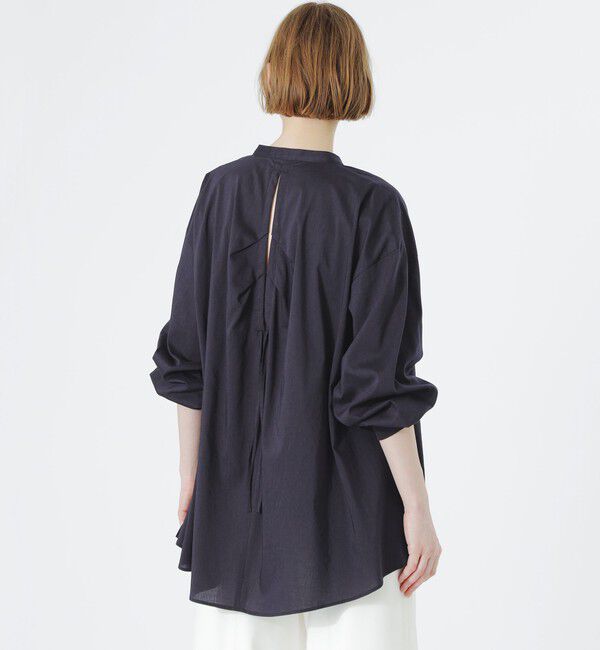  「リネンミックスギャザーブラウス」|シャツ・ブラウス|