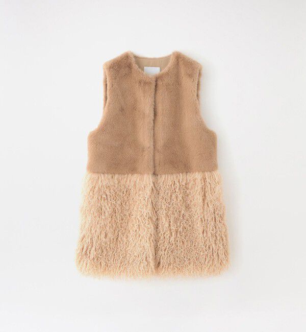  「ファーコンビベスト」|ブルゾン・スタジャン|ベージュ