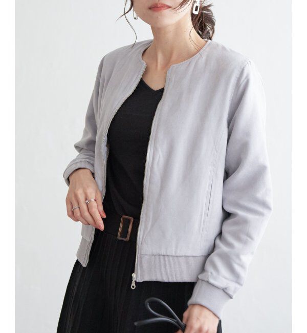 ikka「裏ファー使いスエードブルゾン」|ブルゾン・スタジャン|