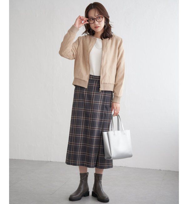 IKKA LOUNGE「チェックタイトスカート風パンツ」|キュロット|