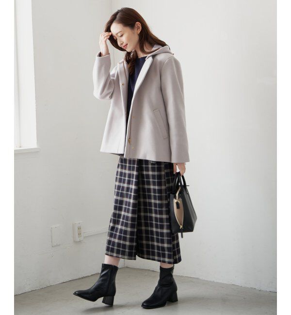 IKKA LOUNGE「チェックタイトスカート風パンツ」|キュロット|