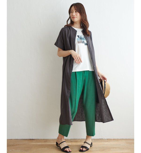 ikka「レーヨン麻半袖2WAYワンピース」|ワンピース|