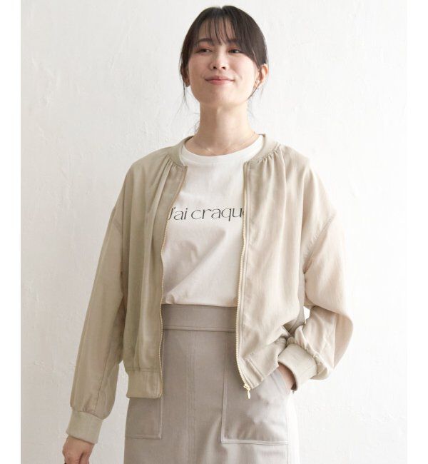 ikka「シアMA-1」|ブルゾン・スタジャン|ベージュ