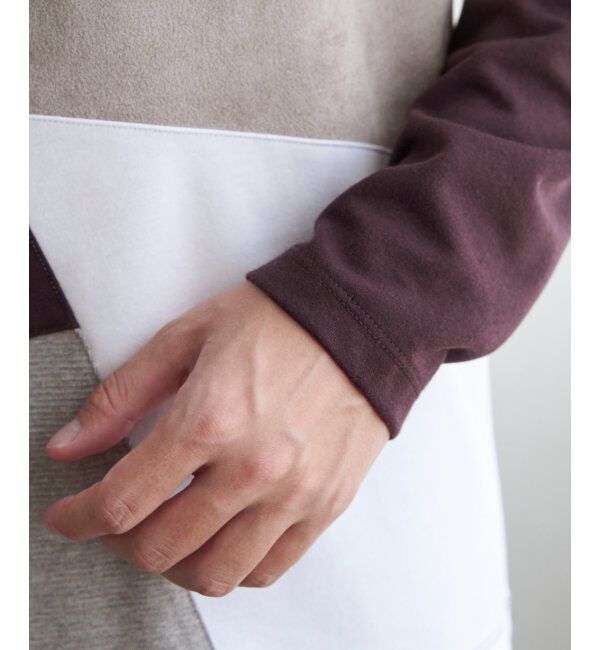 ikka「ブロックススエード切り替えロンT」|Tシャツ・カットソー|