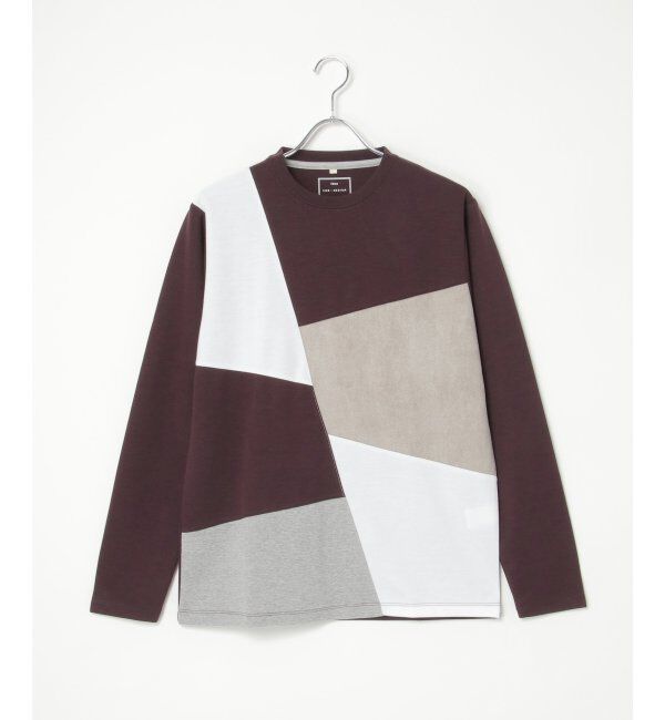ikka「ブロックススエード切り替えロンT」|Tシャツ・カットソー|