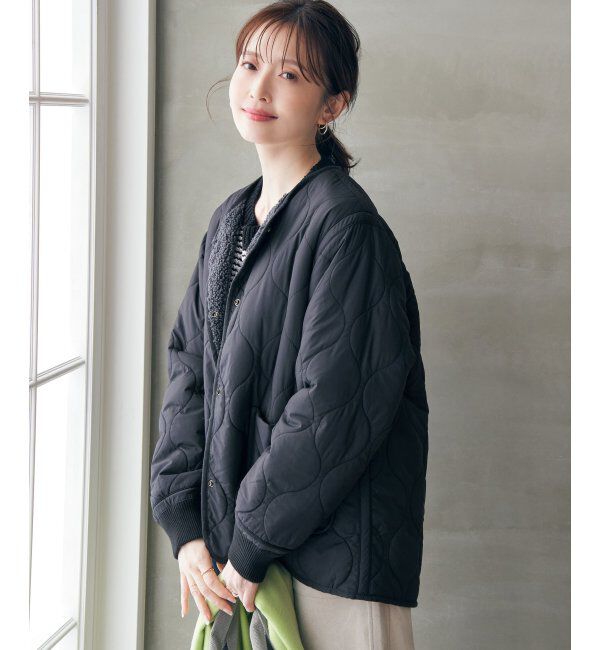 ikka「キルトボアリバーシブルブルゾン」|ブルゾン・スタジャン|