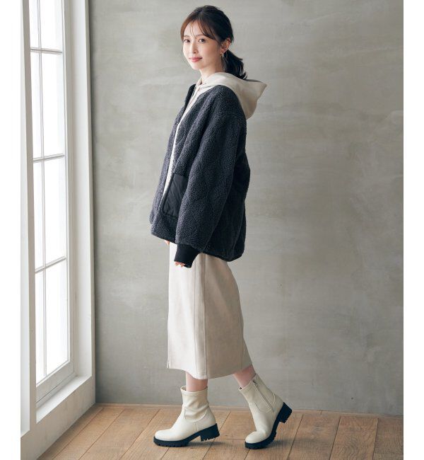 ikka「キルトボアリバーシブルブルゾン」|ブルゾン・スタジャン|