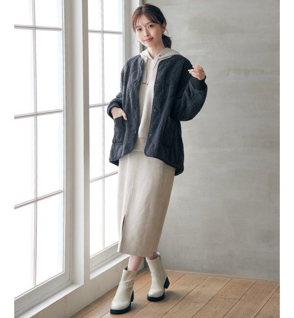 ikka「キルトボアリバーシブルブルゾン」|ブルゾン・スタジャン|